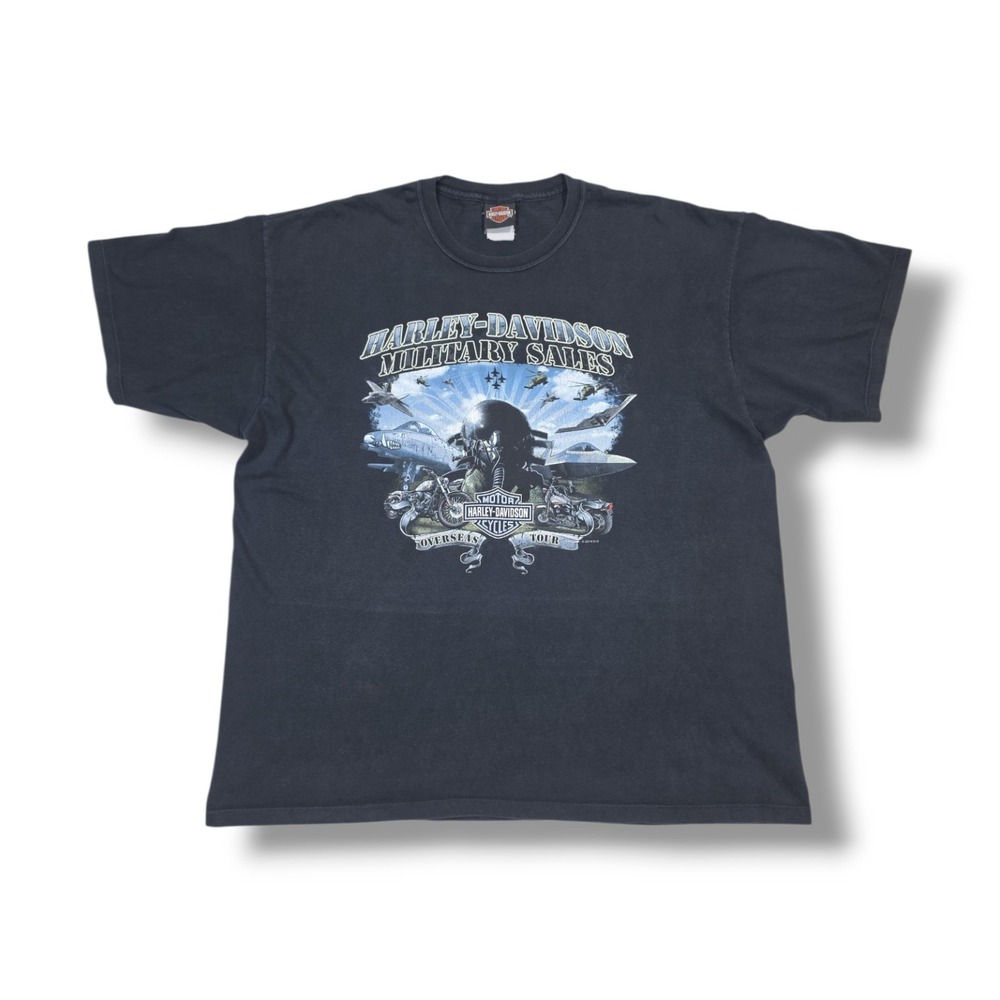 Harley Davidson Military Sales Bagram Air Base Black T-Shirt Men's 2XL
